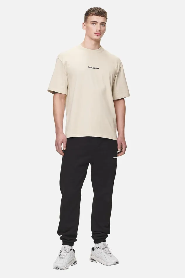 Men Pegador Tees Colne Logo Oversized Tee Washed Desert Sand Men Pegador Tees Colne Logo Oversized Tee Washed Desert Sand