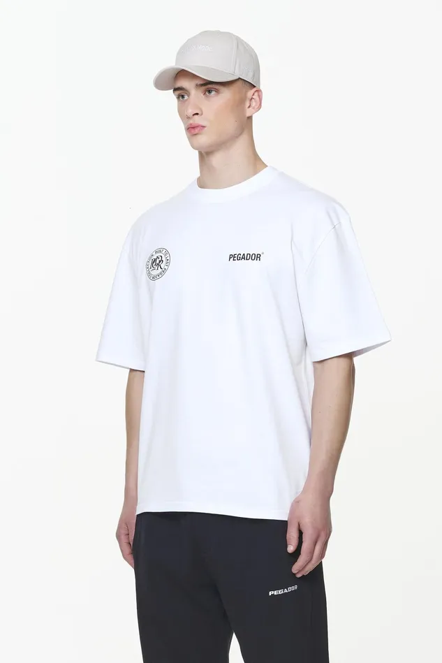 Men Pegador Tees Dike Oversized Tee White Men Pegador Tees Dike Oversized Tee White