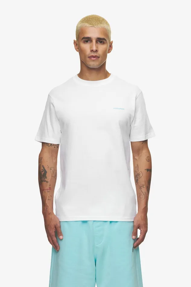 Men Pegador Tees Logo Slim Tee White Sky Blue