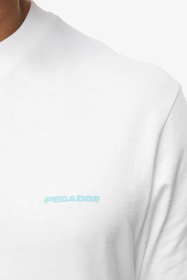 Men Pegador Tees Logo Slim Tee White Sky Blue Men Pegador Tees Logo Slim Tee White Sky Blue