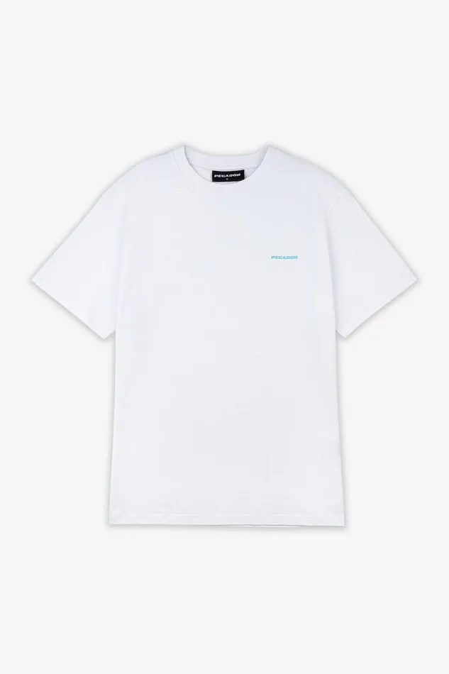 Men Pegador Tees Logo Slim Tee White Sky Blue Men Pegador Tees Logo Slim Tee White Sky Blue