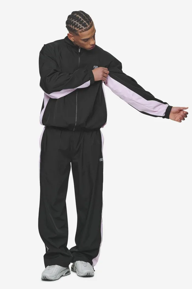 Men Pegador Track Jackets Stow Boxy Track Jacket Black Bubblegum Men Pegador Track Jackets Stow Boxy Track Jacket Black Bubblegum