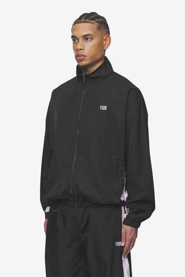 Men Pegador Track Jackets Stow Boxy Track Jacket Black Bubblegum Men Pegador Track Jackets Stow Boxy Track Jacket Black Bubblegum