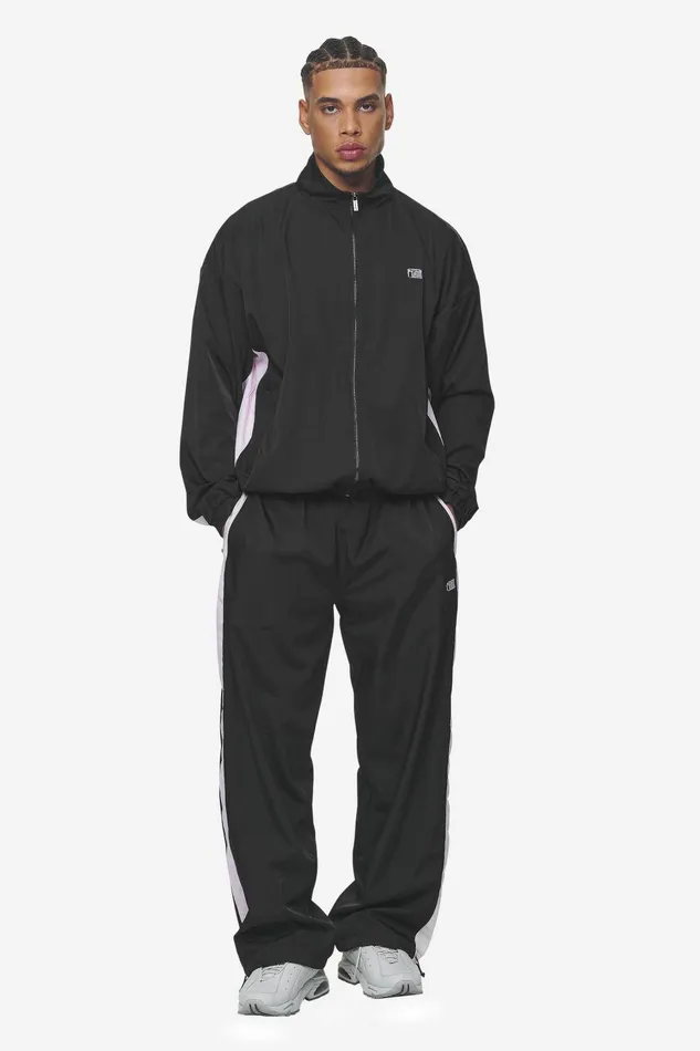 Men Pegador Track Jackets Stow Boxy Track Jacket Black Bubblegum Men Pegador Track Jackets Stow Boxy Track Jacket Black Bubblegum
