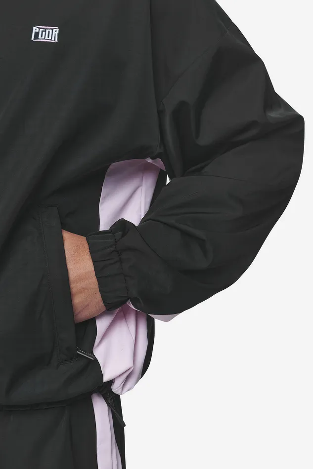 Men Pegador Track Jackets Stow Boxy Track Jacket Black Bubblegum Men Pegador Track Jackets Stow Boxy Track Jacket Black Bubblegum