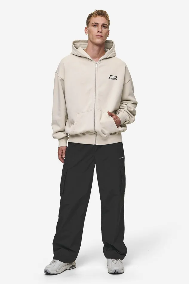Men Pegador Zip Hoodies Fox Oversized Sweat Jacket Washed Light Beige Men Pegador Zip Hoodies Fox Oversized Sweat Jacket Washed Light Beige
