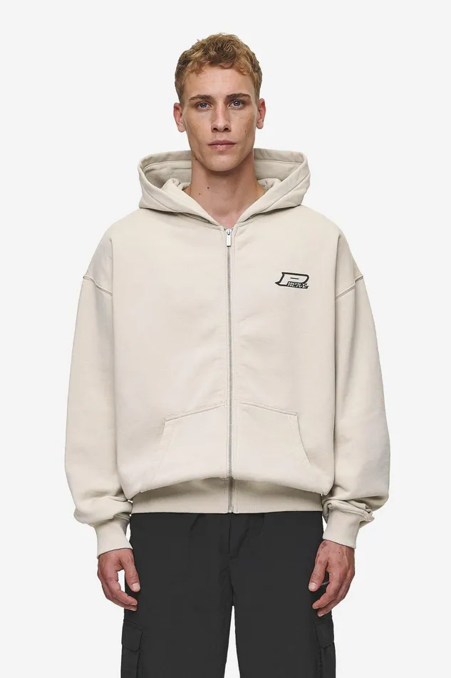 Men Pegador Zip Hoodies Fox Oversized Sweat Jacket Washed Light Beige Men Pegador Zip Hoodies Fox Oversized Sweat Jacket Washed Light Beige