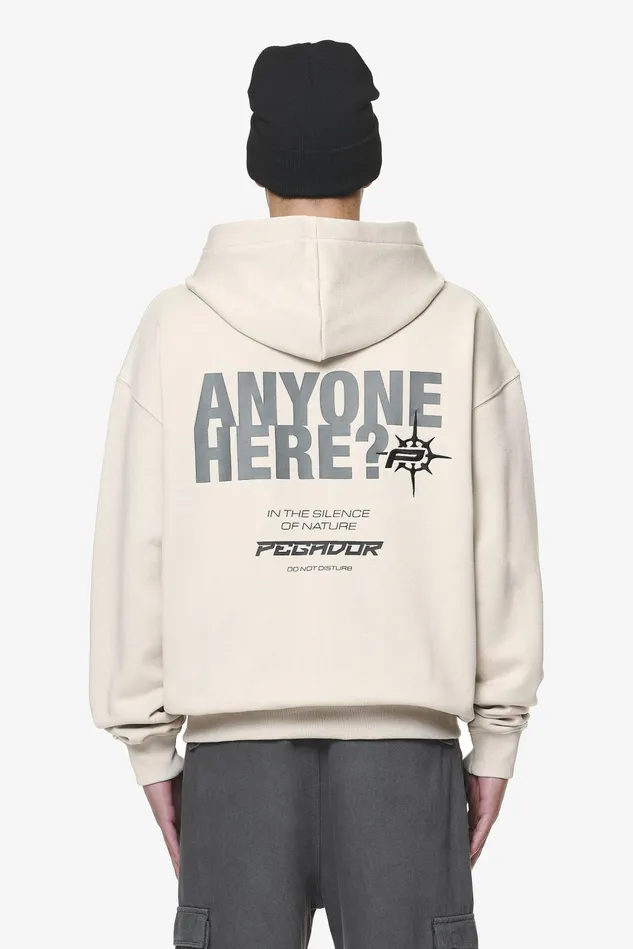 Men Pegador Zip Hoodies Gien Oversized Sweat Jacket Washed Dust Cream