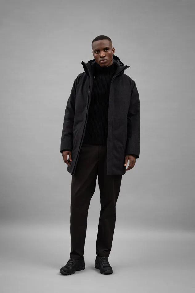 Men Rokkvi 60 GoreTex Wool Down Jacket Charcoal Melange Norse Projects Outerwear
