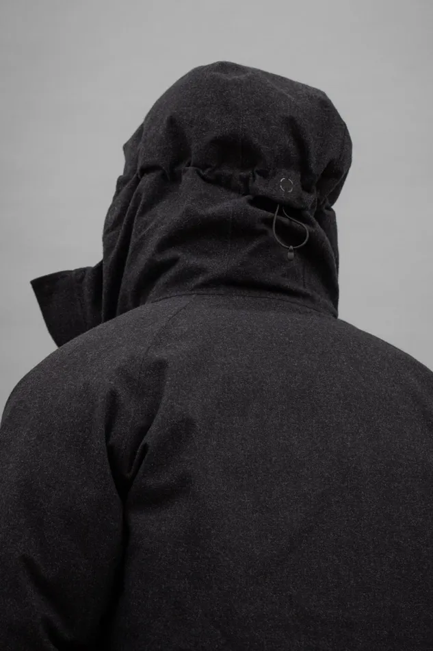 Men Rokkvi 60 GoreTex Wool Down Jacket Charcoal Melange Norse Projects Outerwear