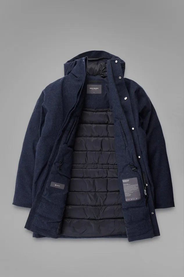 Men Rokkvi 60 GoreTex Wool Down Jacket Dark Navy Norse Projects Outerwear