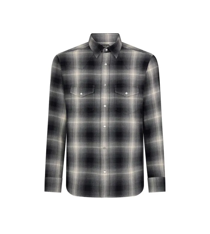 Men Shirts Tom Ford Grand Check Western Shirt