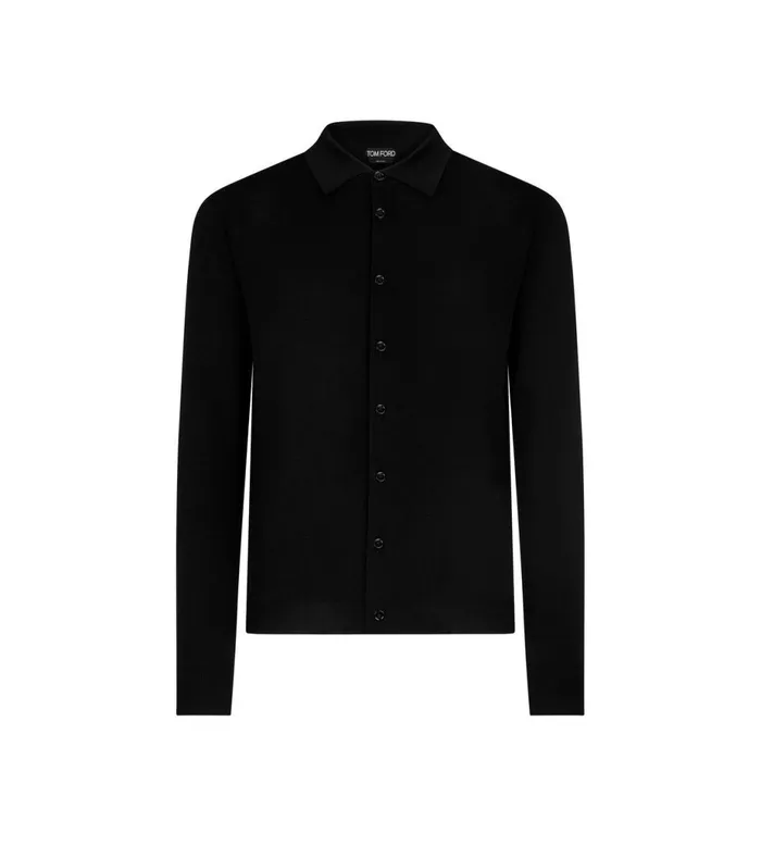 Men Shirts Tom Ford Pure Silk Shirt Black