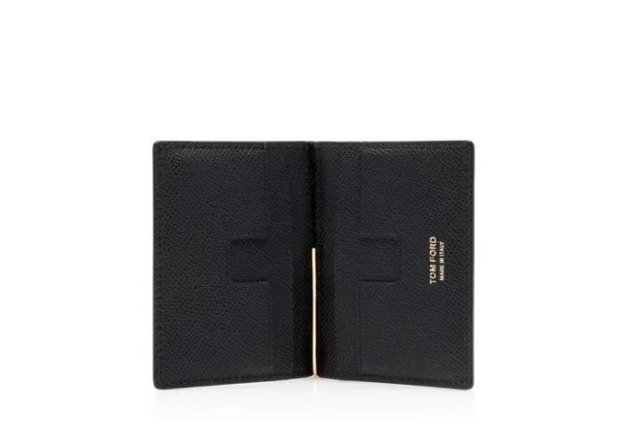 Men Small Leather Goods Tom Ford Small Grain Leather Folding Money Clip Cardholder Black Men Small Leather Goods Tom Ford Small Grain Leather Folding Money Clip Cardholder Black