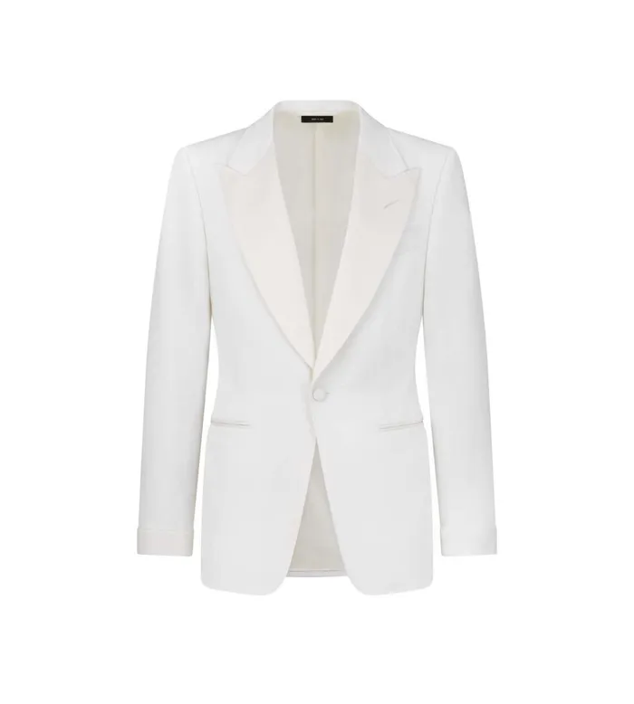 Men Suits Tom Ford Wool Mohair Shelton Cocktail Jacket Chalk