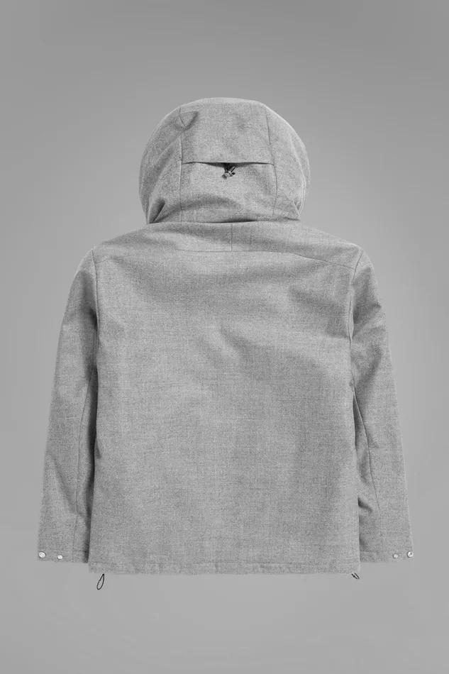 Men Technical Jacket Loro Piana Clima System Wool Light Grey Melange Norse Projects Outerwear