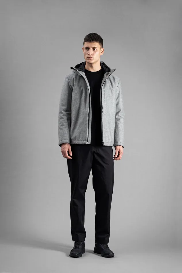 Men Technical Jacket Loro Piana Clima System Wool Light Grey Melange Norse Projects Outerwear