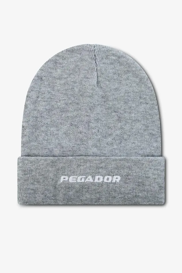 MenWomen Pegador Beanies Logo Beanie Grey Melange White