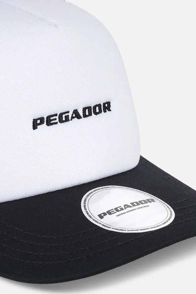 MenWomen Pegador Caps and Hats Logo Baseball Trucker Cap White Black MenWomen Pegador Caps and Hats Logo Baseball Trucker Cap White Black
