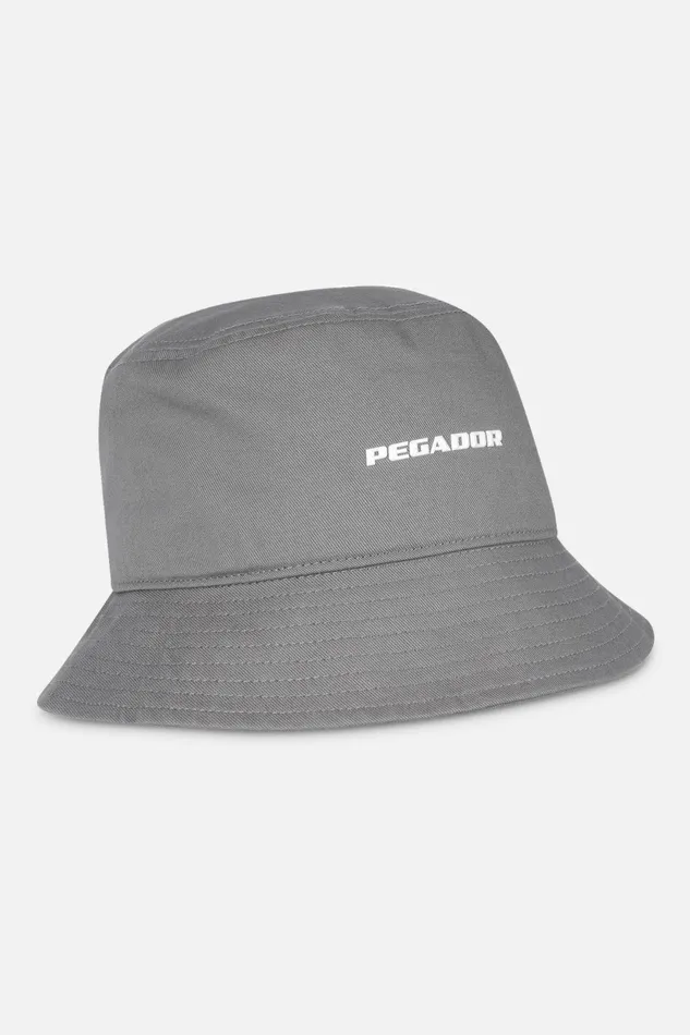 MenWomen Pegador Caps and Hats Logo Bucket Hat Cool Grey White