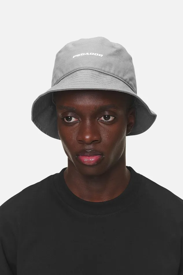 MenWomen Pegador Caps and Hats Logo Bucket Hat Cool Grey White MenWomen Pegador Caps and Hats Logo Bucket Hat Cool Grey White