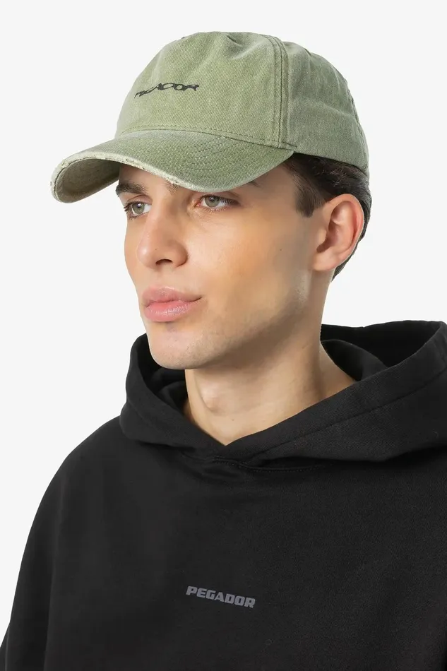 MenWomen Pegador Caps and Hats Tripole Washed Cap Faded Olive Black MenWomen Pegador Caps and Hats Tripole Washed Cap Faded Olive Black
