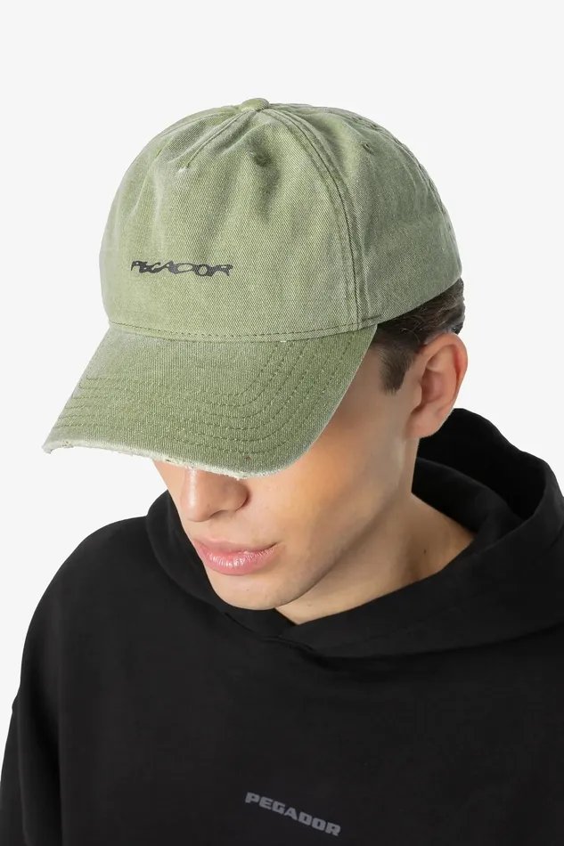 MenWomen Pegador Caps and Hats Tripole Washed Cap Faded Olive Black MenWomen Pegador Caps and Hats Tripole Washed Cap Faded Olive Black