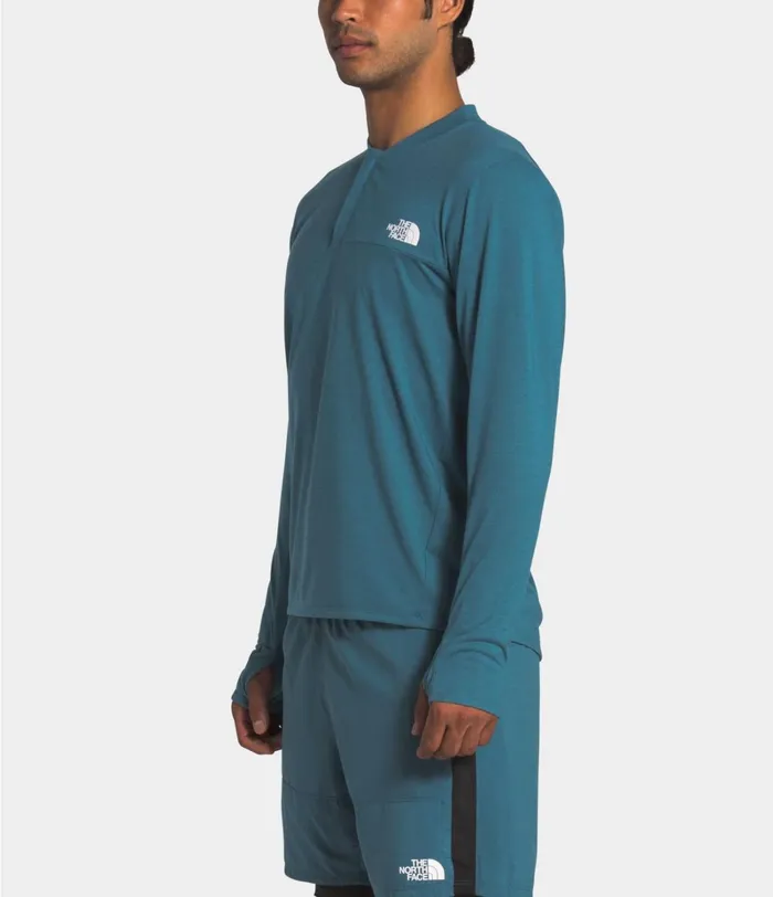 Mens The North Face Active Tops Active Trail Henley Mallard Blue