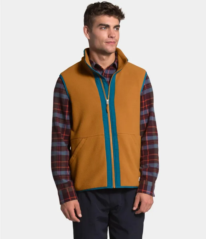 Mens The North Face Fleece Carbondale Vest Timber Tanmallard Blue