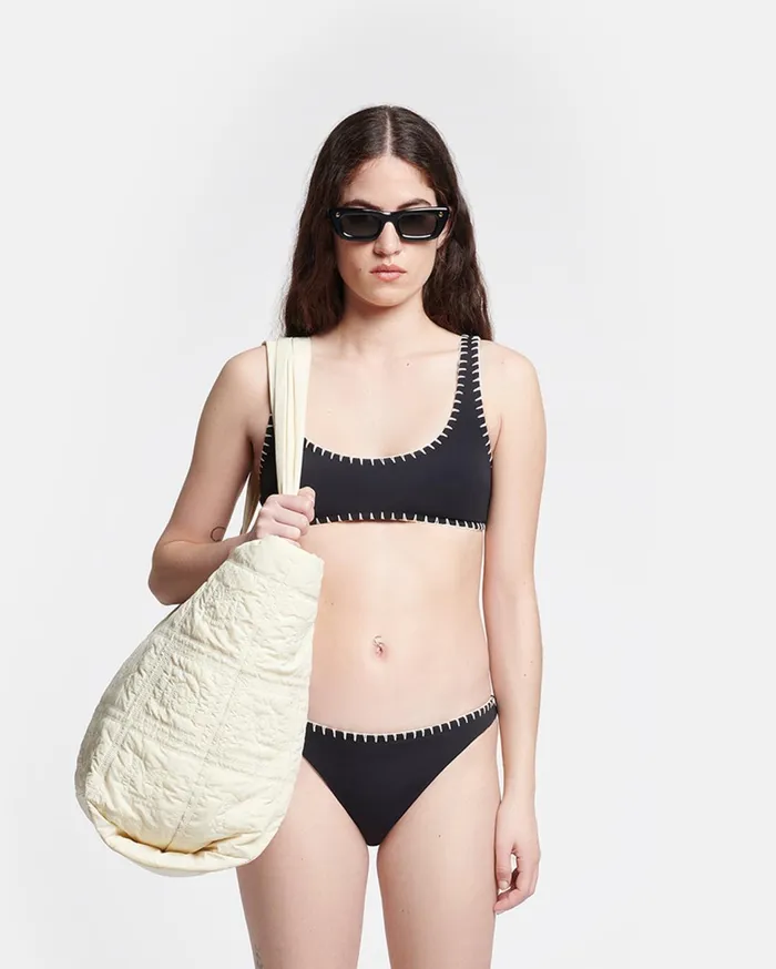 Merve Crochet Bikini Bikini Bottoms Black Women Nanushka Swimwear
