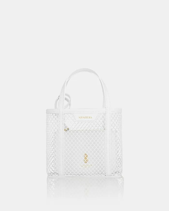 Mesh Mini Tote White Women Aquazzura Mini Bags Mesh Mini Tote White Women Aquazzura Mini Bags