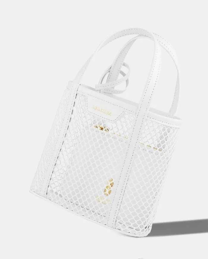 Mesh Mini Tote White Women Aquazzura Mini Bags Mesh Mini Tote White Women Aquazzura Mini Bags