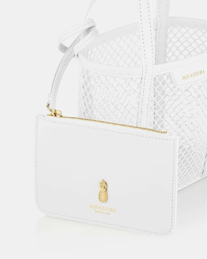 Mesh Mini Tote White Women Aquazzura Mini Bags Mesh Mini Tote White Women Aquazzura Mini Bags