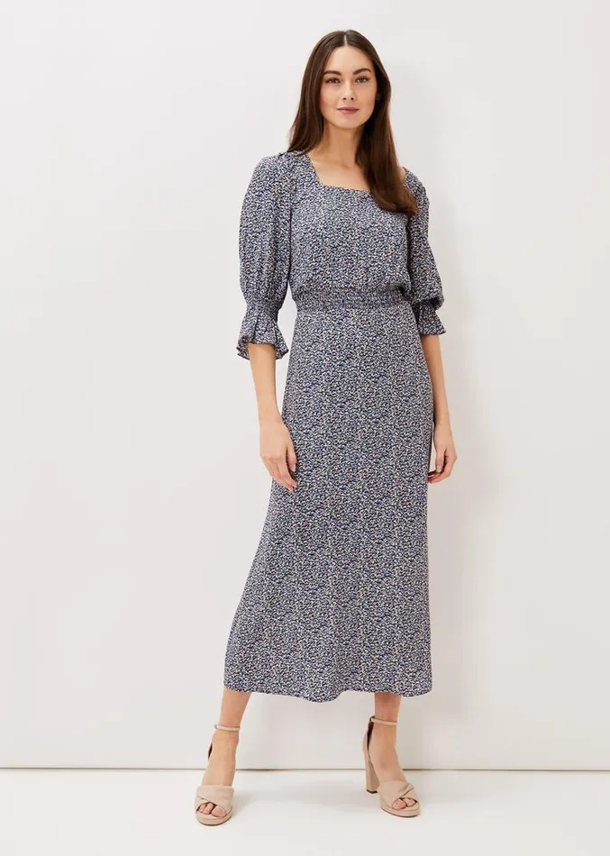 Millie Ditsy Print Dress Blue Multi Women Phase Eight Dresses