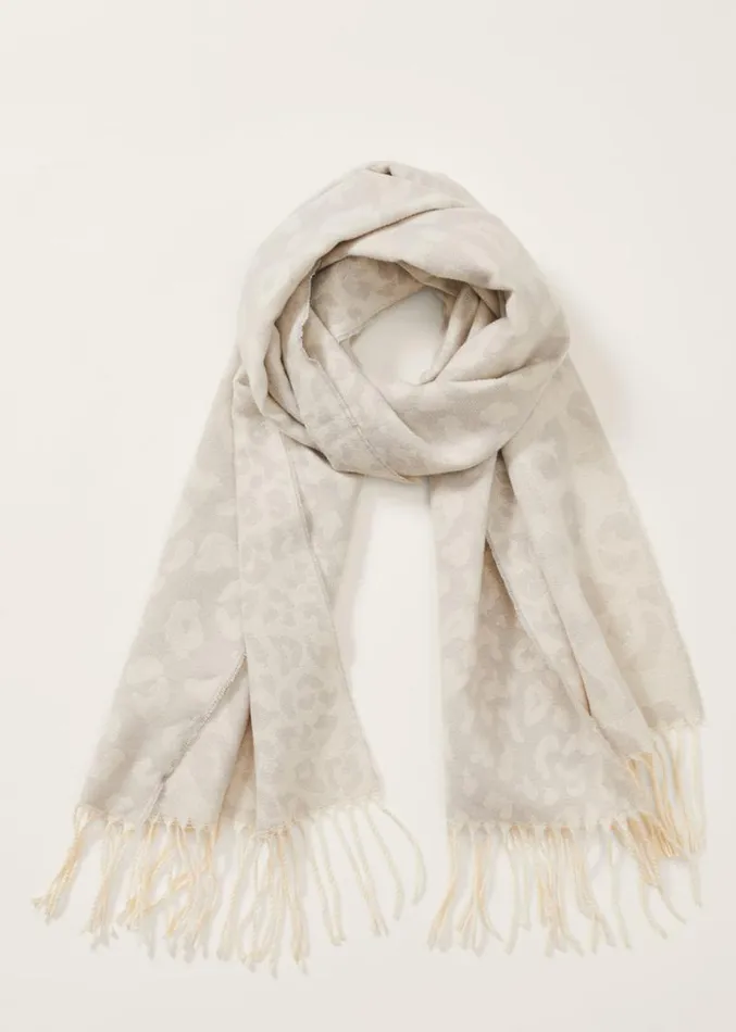 Mimi Leopard Scarf Greyivory Women Phase Eight Scarves