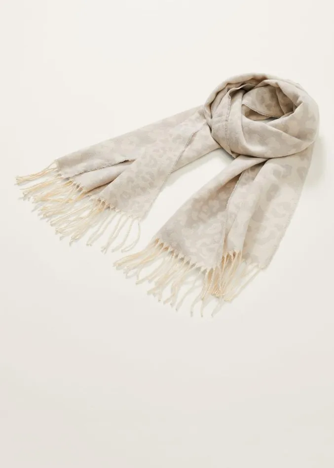 Mimi Leopard Scarf Greyivory Women Phase Eight Scarves