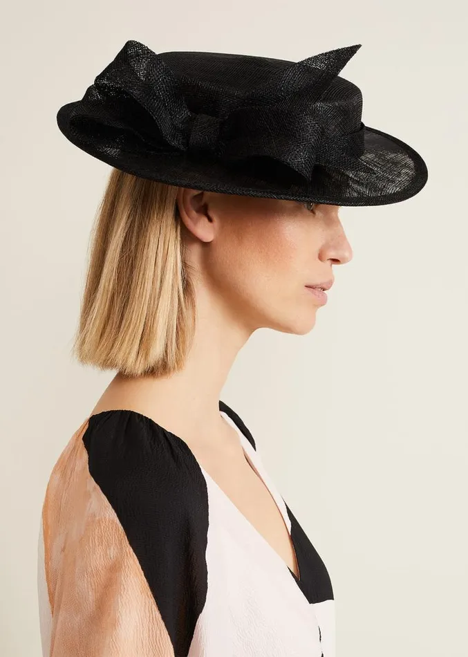 Mini Bow Boater Fascinator Black Women Phase Eight Fascinators and Hats