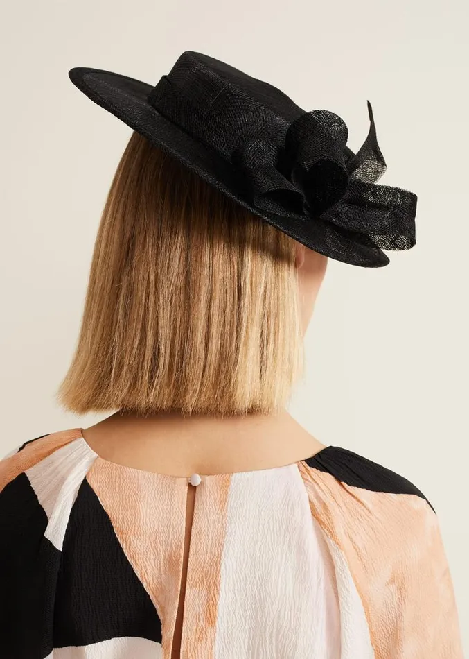 Mini Bow Boater Fascinator Black Women Phase Eight Fascinators and Hats