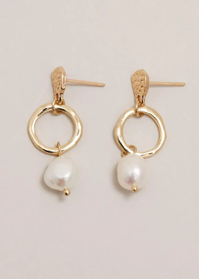 Mini Pearl Drop Earrings Gold Women Phase Eight Jewellery