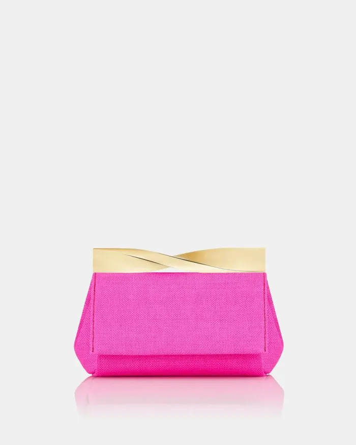 Mini Twist Clutch Fuchsia Women Aquazzura Clutch Bags Mini Twist Clutch Fuchsia Women Aquazzura Clutch Bags