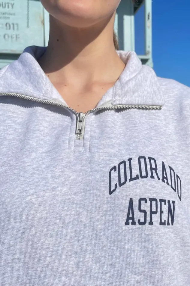 Missy Colorado Aspen Sweatshirt Light Heather Grey Women Brandy Melville Sweaters