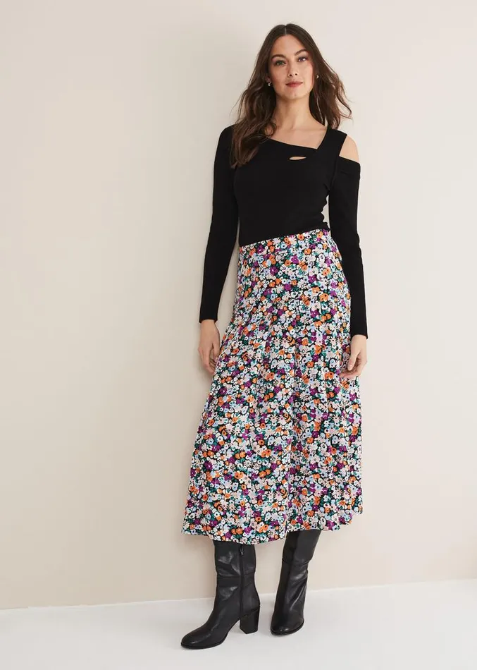 Mona Floral Tiered Skirt Multicoloured Women Phase Eight Skirts