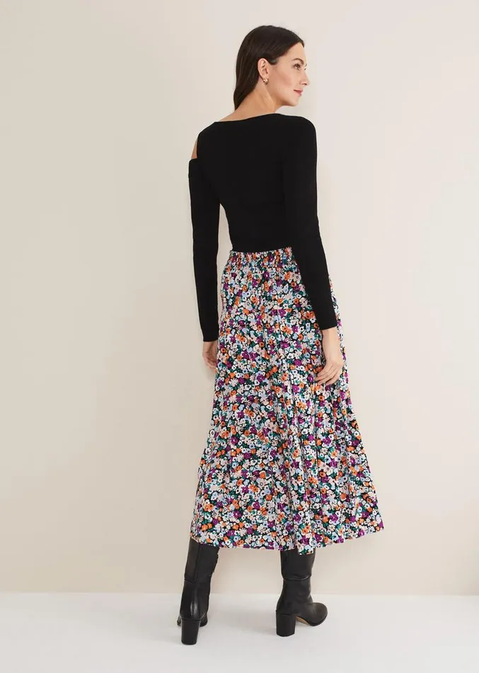 Mona Floral Tiered Skirt Multicoloured Women Phase Eight Skirts