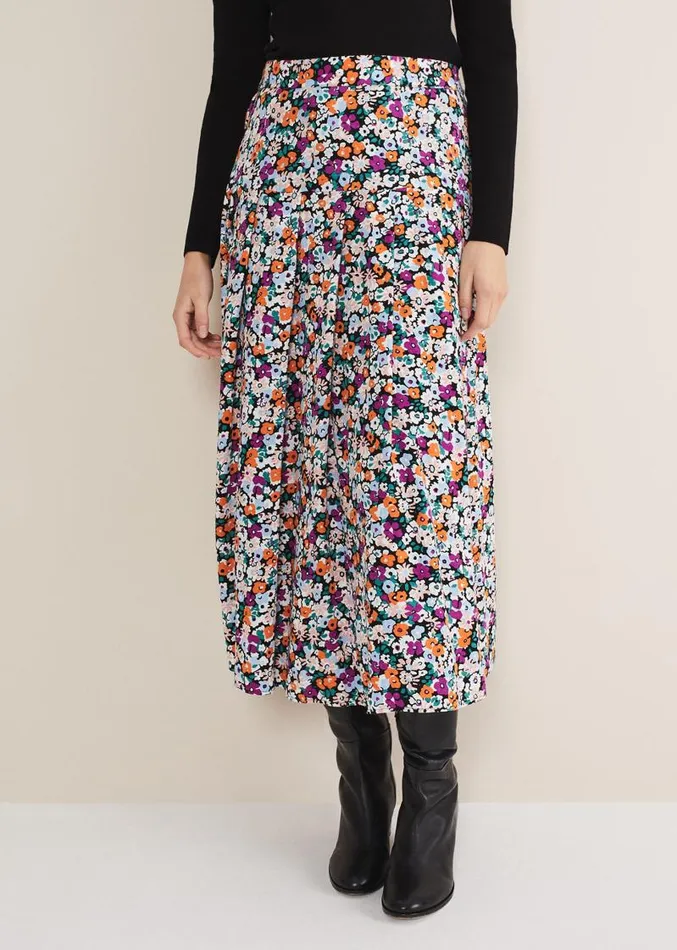 Mona Floral Tiered Skirt Multicoloured Women Phase Eight Skirts