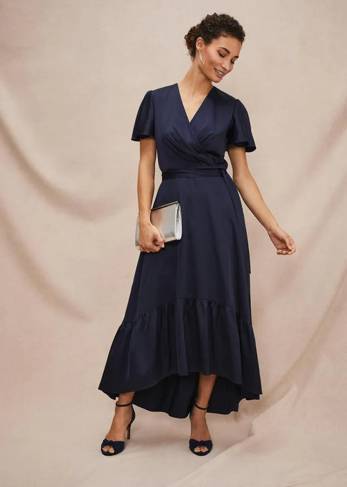 Nancie Eclipse Hem Dress Navy Women Phase Eight Dresses