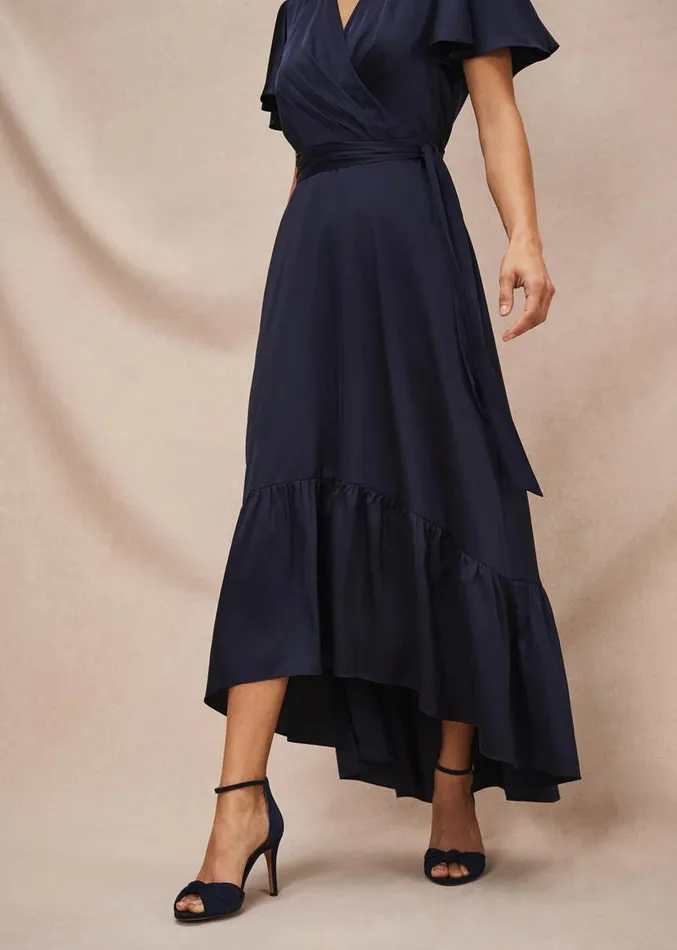 Nancie Eclipse Hem Dress Navy Women Phase Eight Dresses
