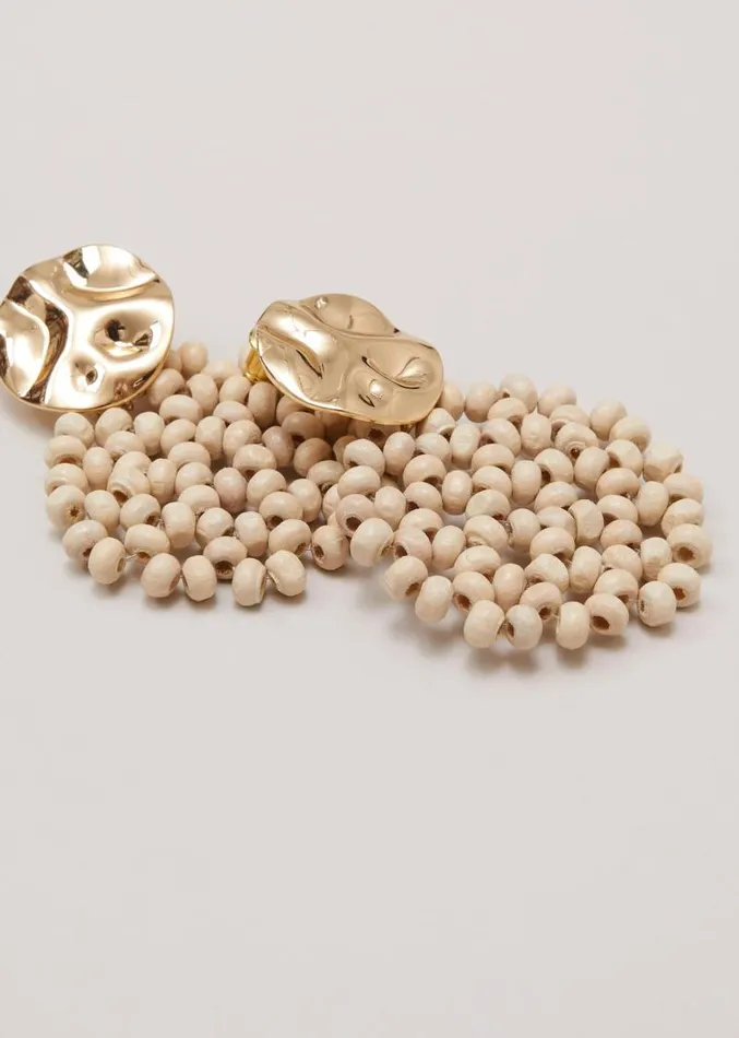 Neutral Beaded Round Earrings Neutral Women Phase Eight Jewellery