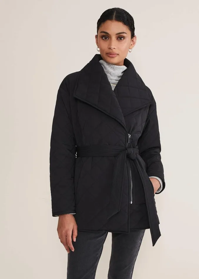 Nila Short Quilted Puffer Black Women Phase Eight Coats