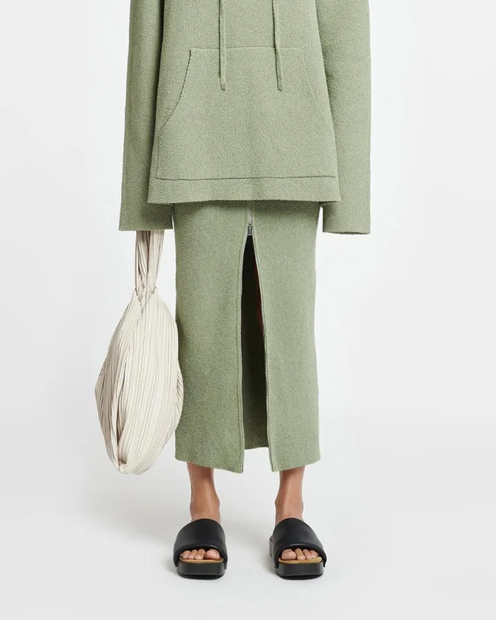 Nima TerryKnit Midi Skirt Faded Sage Women Nanushka Bottoms