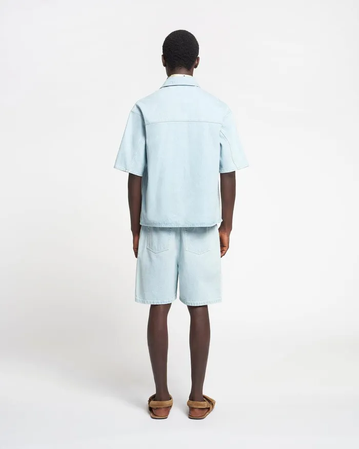 Novan Denim Shorts Sun Bleach Men Nanushka Shorts